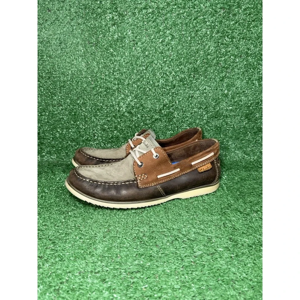 Clarks Mens Size 8.5 Noonan Lace Brown Deck Boat Shoes Casual Comfort Sneakers